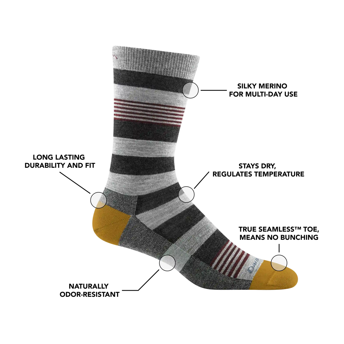 Men's Oxford Crew  Lightweight Lifestyle Sock-Last Chance