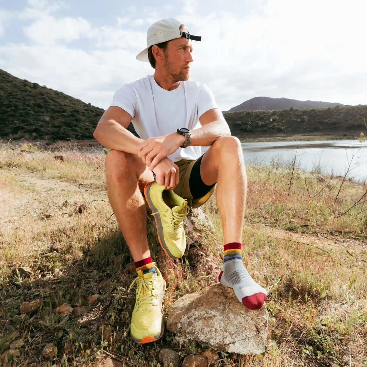 Men's Run Quarter Cushioned Ultra-Lightweight Running Socks