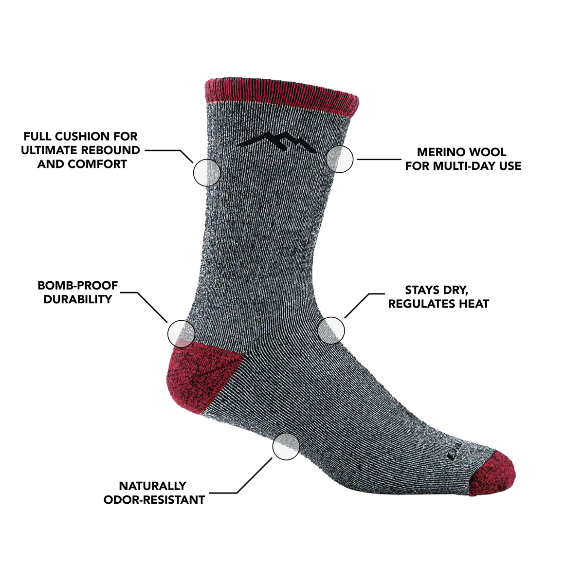 Men's Mountaineering Micro Crew Heavyweight Hiking Socks