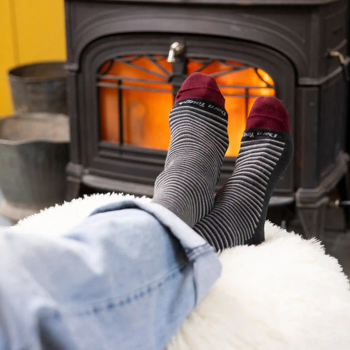 Men's Microstripe Crew Lightweight Lifestyle Socks