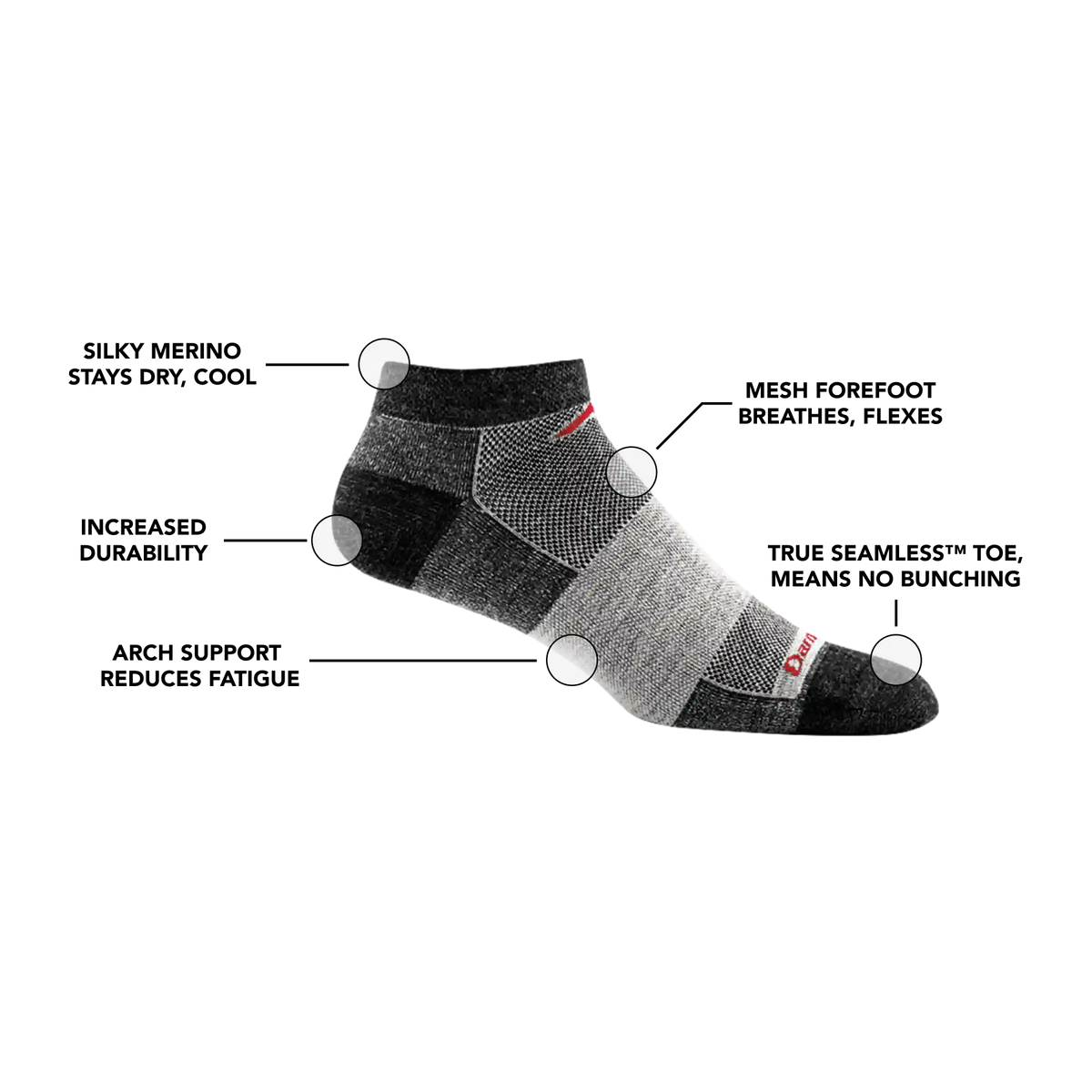 Men's 1437 No Show Lightweight Running Socks